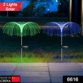 6616 2pcs Garden Solar Outdoor Lights Decorative 7 Colors Changing Rgb Light Waterproof Flower Jellyfish Firework Decor For Garden Patio Landscape Pathway Yard Holiday Decor