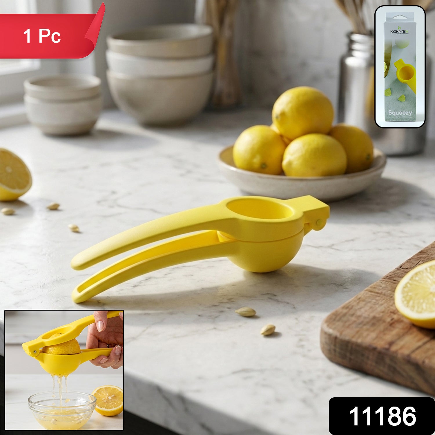 Konvex Hand Press Plastic Lemon Squeezer (1 Pc)