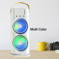 Electric Fan Desktop Double-head Powerful Air Cooler (1 Pc  With Remote)